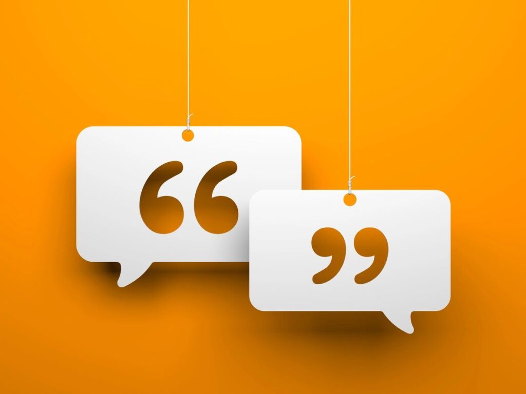 two quotations hanging by a thread