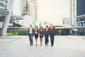 A group of young people in a campus